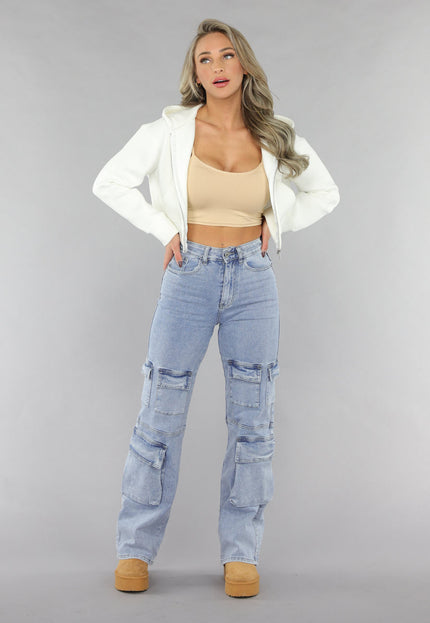 OP=OP.36.NL Wit Vest in Kort Model met Zakken