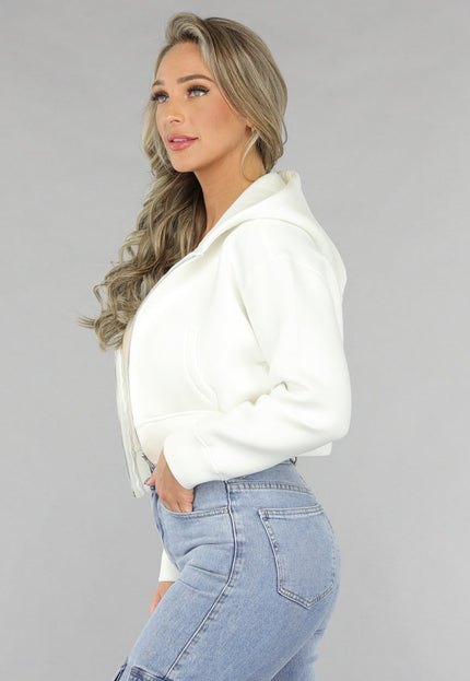 OP=OP.36.NL Wit Vest in Kort Model met Zakken