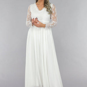 OP=OP.44.NL Witte Bridal Jurk met Open Rug