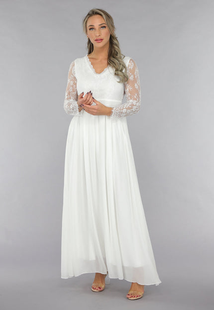 OP=OP.44.NL Witte Bridal Jurk met Open Rug