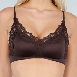 NEW280126 Bruine Kanten Bralette met Pads