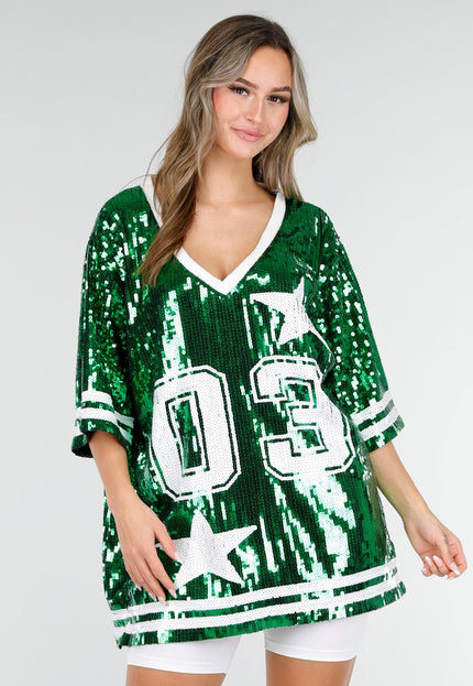 NEW280126 Groene Dreamteam Pailletten Jersey