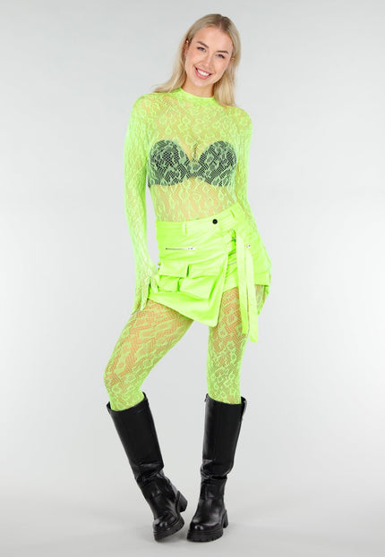 NEW280126 Neon Groene Fishnet Bodystocking