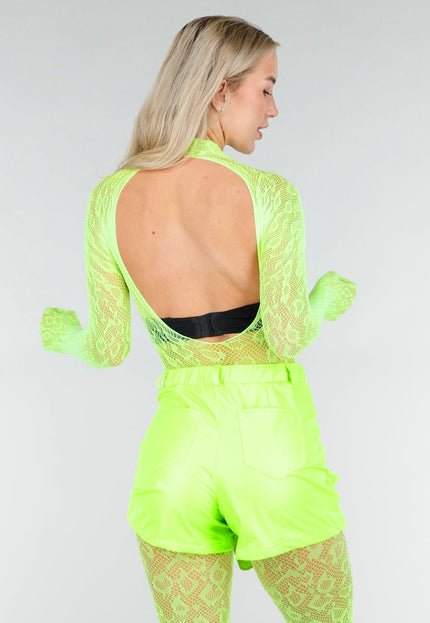 NEW280126 Neon Groene Fishnet Bodystocking