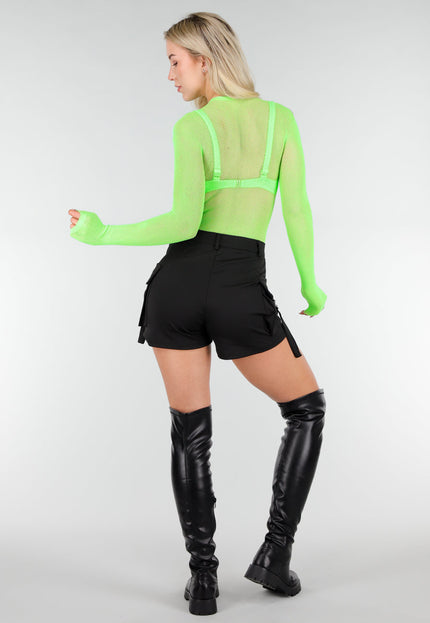 NEW280126 Neon Groene Mesh Fishnet Body