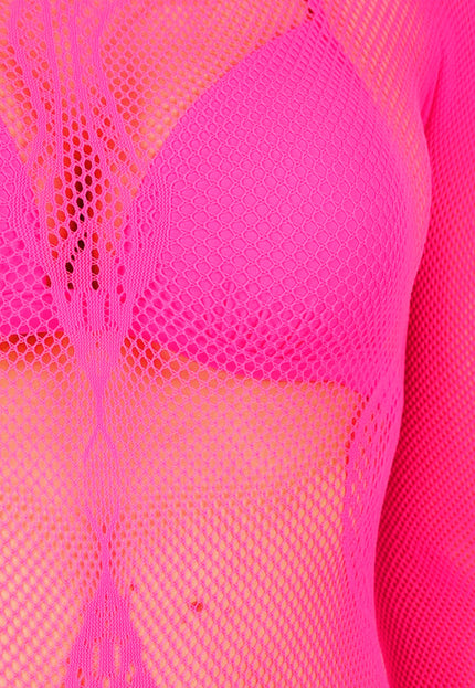 NEW280126 Neon Roze Mesh Fishnet Body