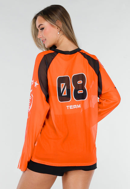 NEW280126 Oranje Mesh Longsleeve Jersey