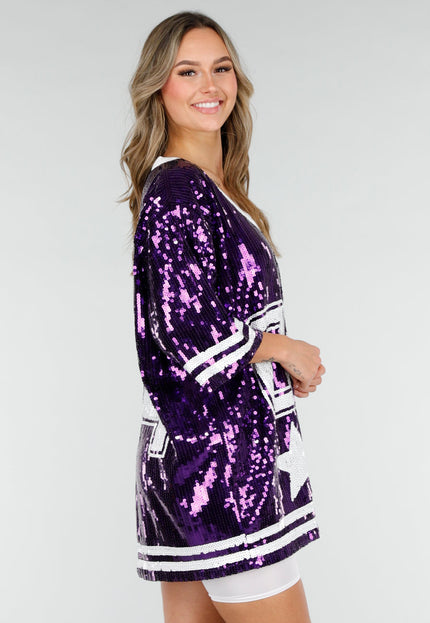 NEW280126 Paarse Dreamteam Pailletten Jersey