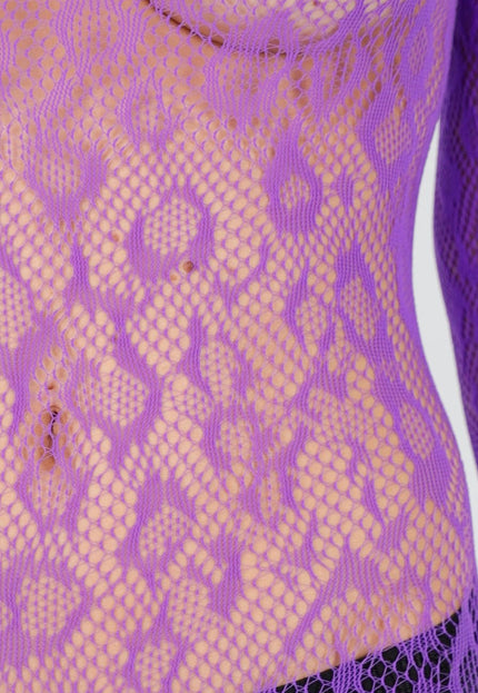 NEW280126 Paarse Fishnet Bodystocking