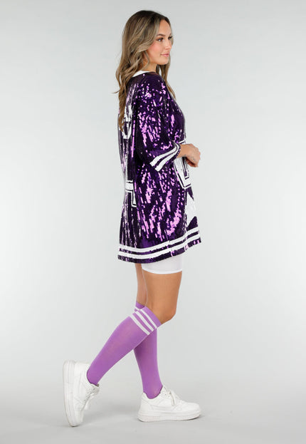 NEW280126 Paarse Dreamteam Pailletten Jersey