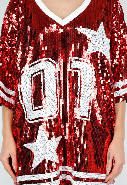 NEW280126 Rode Dreamteam Pailletten Jersey