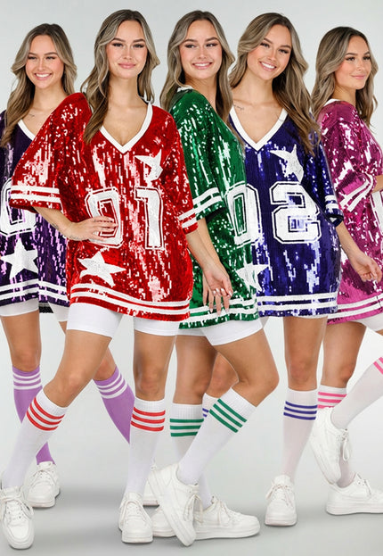 NEW280126 Roze Dreamteam Pailletten Jersey