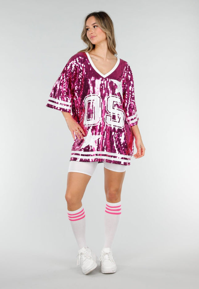 NEW280126 Roze Dreamteam Pailletten Jersey