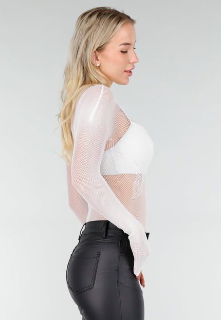 NEW280126 Witte Mesh Fishnet Body