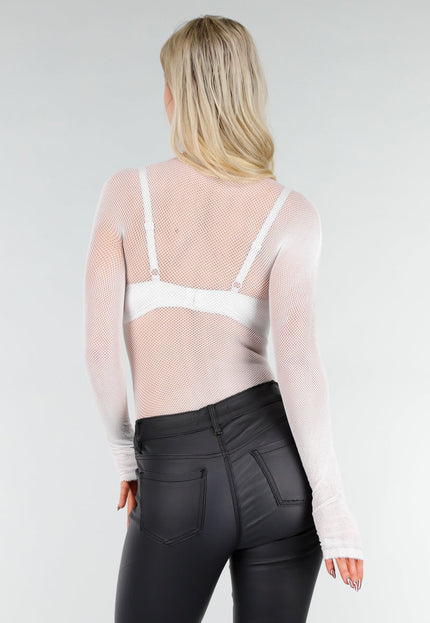 NEW280126 Witte Mesh Fishnet Body