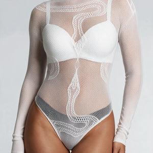 NEW280126 Witte Mesh Fishnet Body
