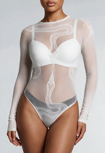 NEW280126 Witte Mesh Fishnet Body