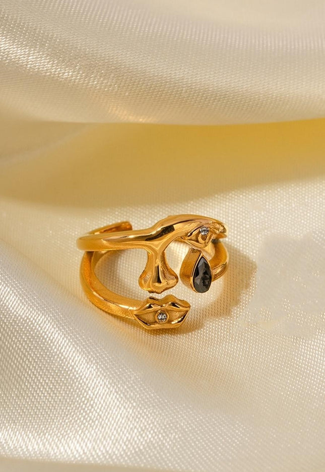 NEW2802 Gouden Verstelbare Statement Ring