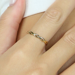NEW2802 Stainless Gouden Twist Ring