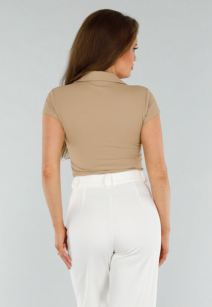 OP=OP.48.NL Beige  Slim Fit Stretch Polo