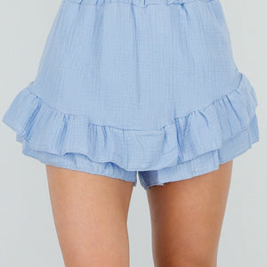 OP=OP.33.NL Lichtblauwe Ruffle Skort van Katoen