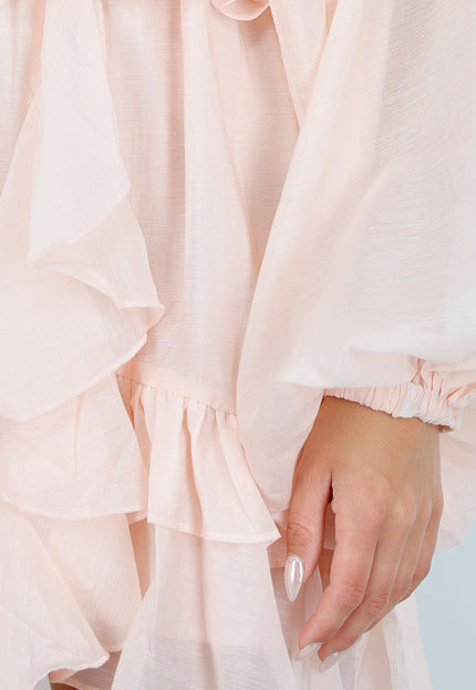 OP=OP.34.NL Lichtroze Jurk met Lange Mouwen met Broekje