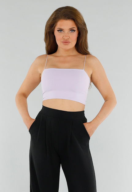 OP=OP.05.S Lila Cropped Top met Spaghettibandje