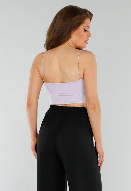 OP=OP.05.S Lila Cropped Top met Spaghettibandje
