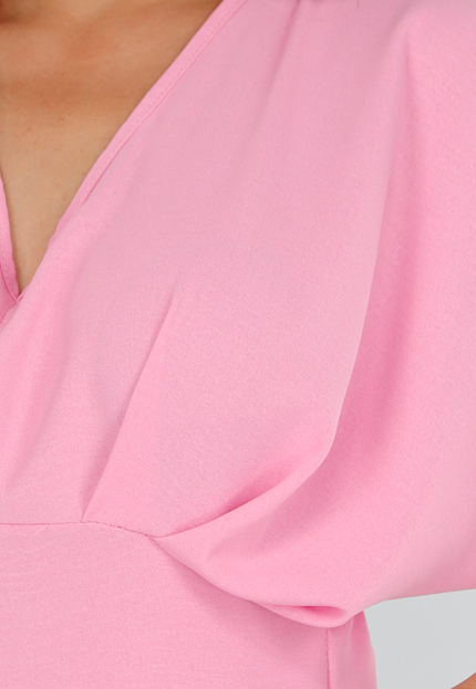 NEW280525 Roze Straight Leg Jumpsuit met V-Hals