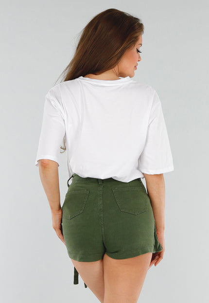 NEW280525 Wit Katoenen Oversized T-shirt met Cocktail Print