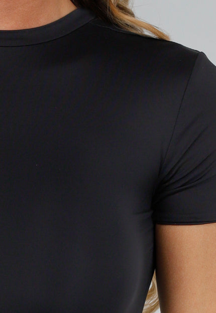 OP=OP.05.R Zwarte Stretch Midi Jurk