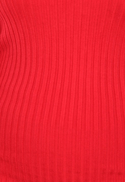 NEW2808 Rode Ribstof Longsleeve Co Ord Set