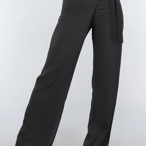 OP=OP.49.S Zwarte Wide Leg Overslag Pantalon
