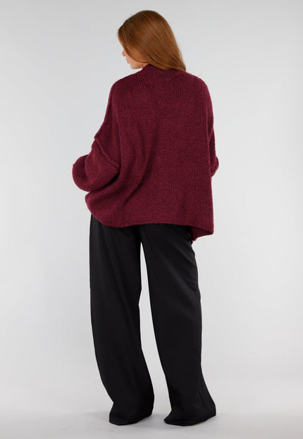 NEW281026 Bordeaux Oversized Trui met Col