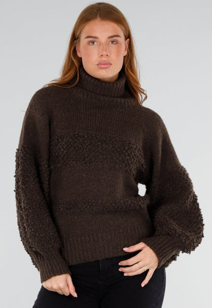 NEW281026 Bruine Coltrui met Ballonmouwen en Boucle