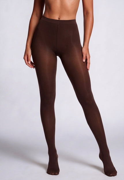 NEW281026 Bruine Panty Maat Semi Transparant