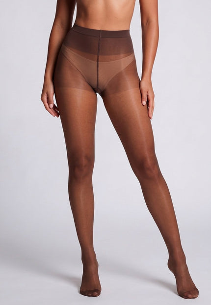 NEW281026 Bruine Panty met Hoge Tailleband