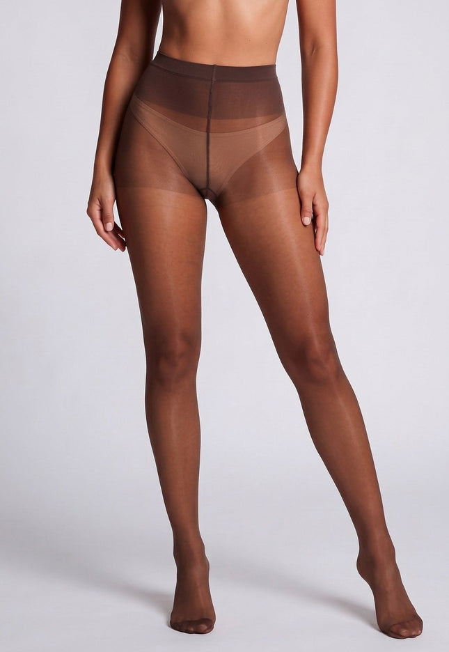 NEW281026 Bruine Panty met Hoge Tailleband