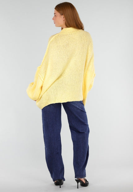 NEW281026 Gele Oversized Trui met Ballonmouwen