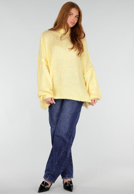 NEW281026 Gele Oversized Trui met Ballonmouwen
