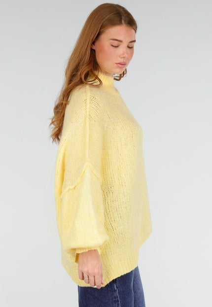NEW281026 Gele Oversized Trui met Ballonmouwen