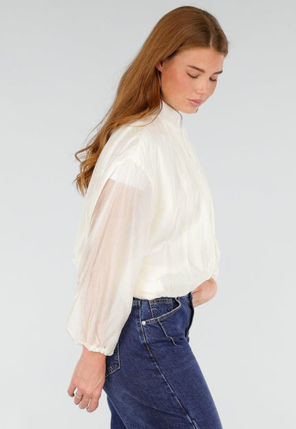 NEW281026 Witte Lichte Bomber Jas met Rits