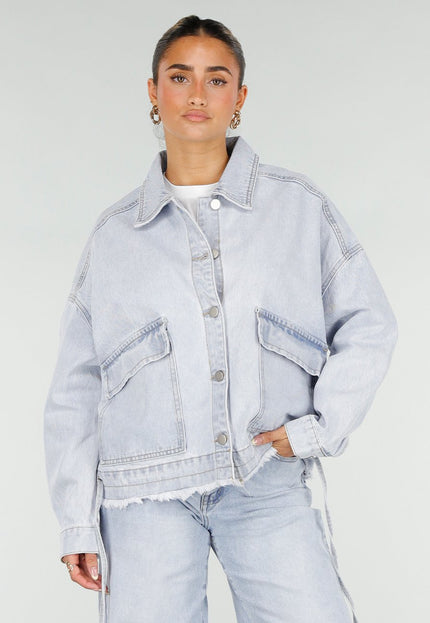 NEW290426 Lichtblauw Oversized Spijkerjasje