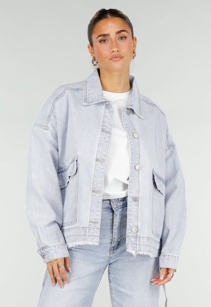 NEW290426 Lichtblauw Oversized Spijkerjasje