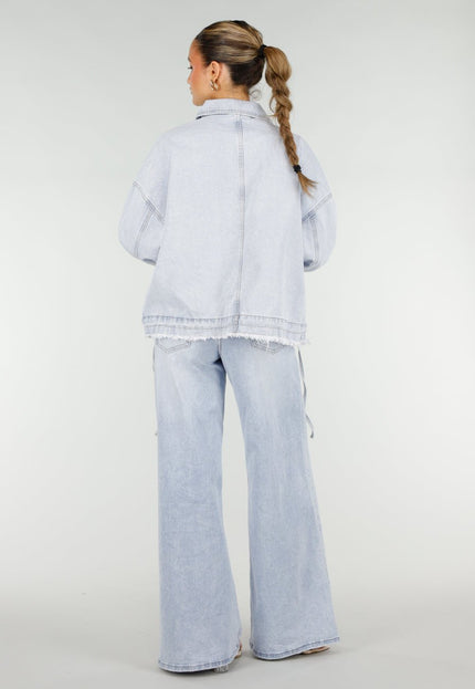 NEW290426 Lichtblauw Oversized Spijkerjasje