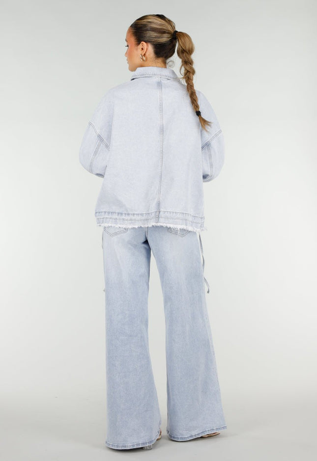 NEW290426 Lichtblauw Oversized Spijkerjasje