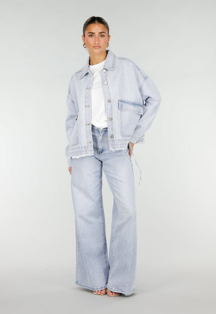 NEW290426 Lichtblauw Oversized Spijkerjasje