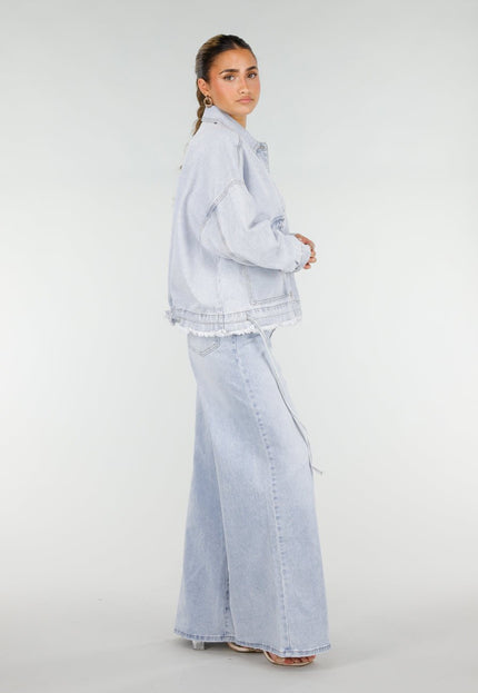 NEW290426 Lichtblauw Oversized Spijkerjasje