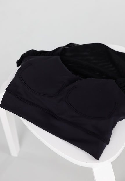 NEW290426 Zwarte Mesh Crop Top