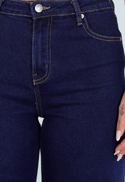 NEW290726 Donkerblauwe Wide Leg Jeans met Stretch